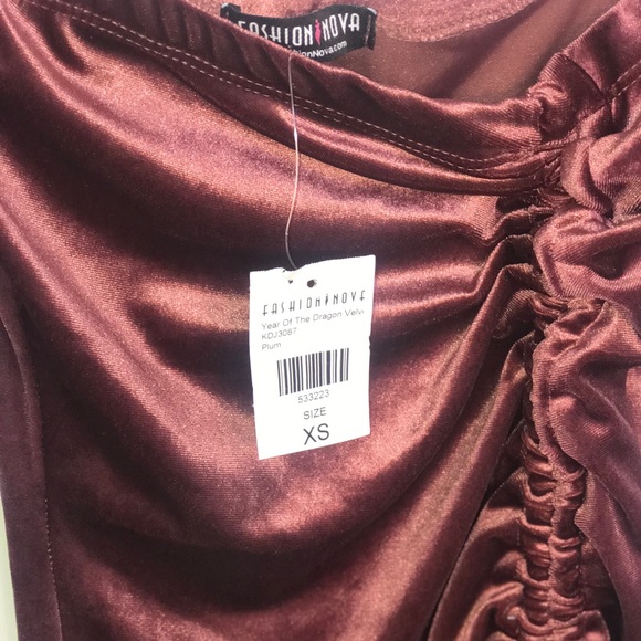 Fashion Nova Off the Shoulder Velvet Mini Dress XS - Picture 6 of 8